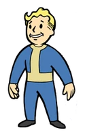A standard Vault Boy from Fallout: New Vegas, illustrated by Brian Menze