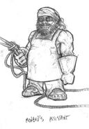 Concept art of Gretch, a male dwarf