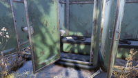 Potential magazine location inside a portable toilet