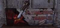The Soviet "Red Star" on a sign at Camp McClintock