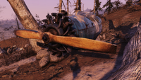 FO76 Crashed biplane Toxic Valley 1