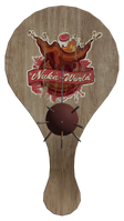 A spiked paddle ball