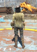 Minuteman outfit, back view (female) with Pip-Boy