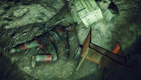 Sgt. Cominsky's corpse in the southern tunnels (Cominsky's code)