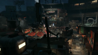 Diamond City market at night