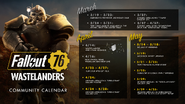 Calendário da comunidade atualizado: Wastelanders