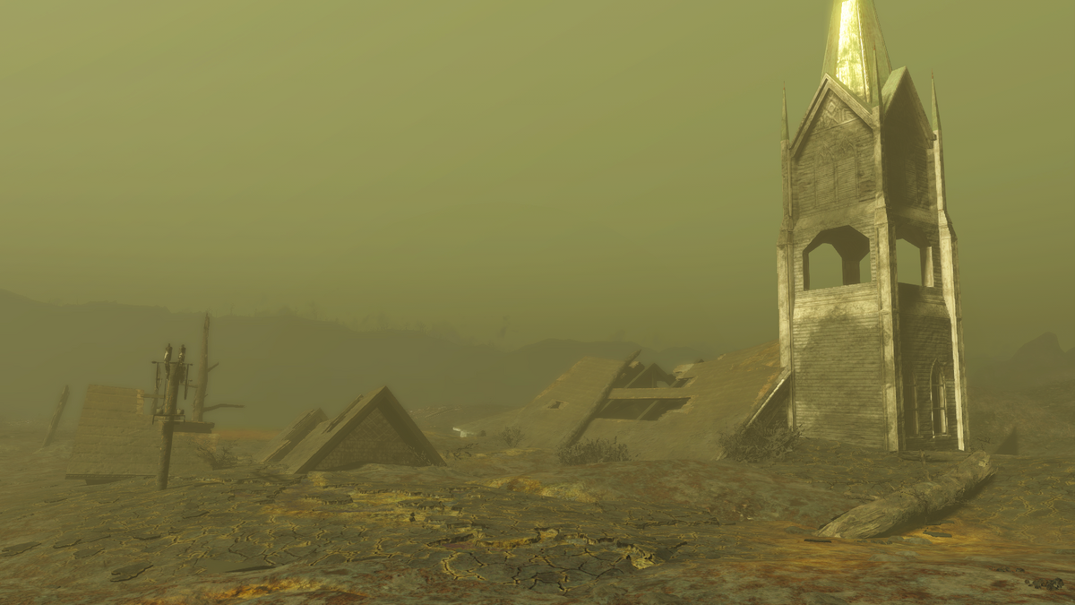 Fallout 4 церковь код. Fallout 4 башни. fallout 4 hopesmarch pentecostal church. церковь в светящемся море фоллаут 4. башня фоллаут.
