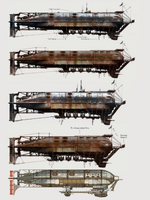 Comparison of various early concepts and the in-game model