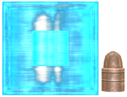 Holorifle projectile compared to .22LR bullet.