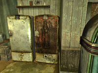 The Nuka-Cola fridge compared to the ordinary fridge in Cottonwood Cove mess hall.