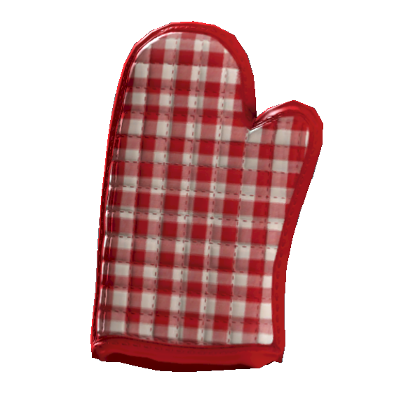 GOODS — Red + White Checkered Oven Mitt