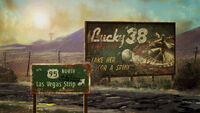 Propaganda do Lucky 38 na tela de carregamento