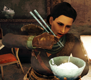 Marcia eating with chopsticks