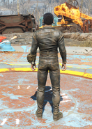 Road leathers, back view (male) with Pip-Boy