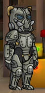 A male vault dweller wearing the X-01 Mk IV power armor