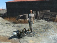 FO4 Guy scavenging parts of dead robots.png (1.33 MB) Scavenger appearing in the "Guy scavenging parts of dead robots" random encounter