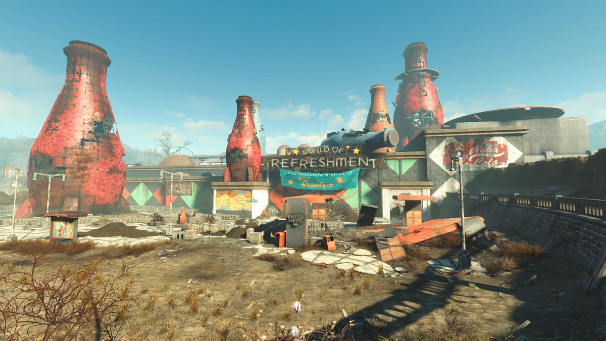 Где ядер мир. Завод ядер колы Fallout 4. Нью кола Fallout 4. Nuka-Cola Bottling Plant. Завод ядер колы Fallout.