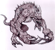 Experimental deathclaw concept art.