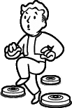 Unused Light Step perk graphic, similar to the one used in the first two Fallout games. The version in Fallout 3 uses landmines instead of beartraps.