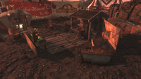 Crafting benches near Del's stall