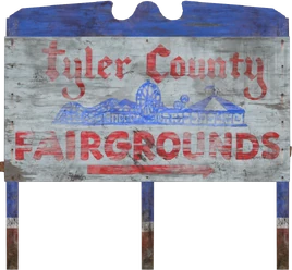 FO76 Tyler County fairgrounds sign