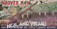 A Hoover Dam billboard, featuring the AA gun prominently