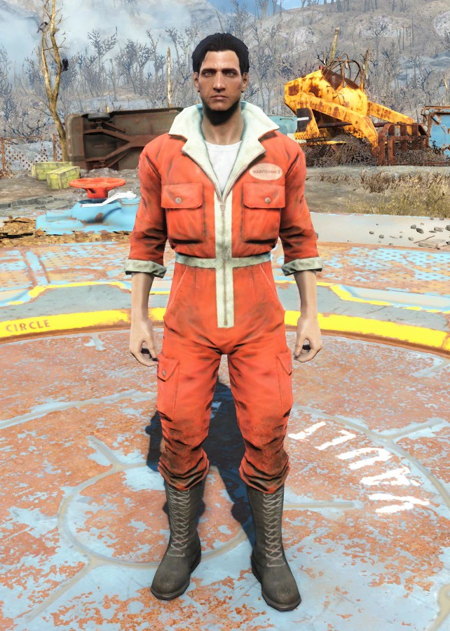 red mechanic jumpsuit