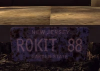 New Jersey license plate in Old World Blues (Wild Wasteland)