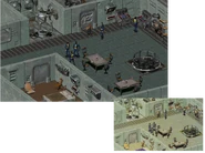 Fo1 Beta V13 Shot.png (480キロバイト) 同じ場所がFallout 2のマッパーで再現されており、アートスタイルの変化が見られる