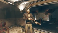 FO76WL Beckett Shotgun.png (2.53 MB) Beckett with a combat shotgun during Thicker Than Water