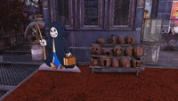 Grim reaper Vault-Boy cutout and full pumpkin rack