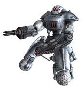 Fo3OA Winterized sentry bot.png (413 КБ) Робот-охоронець у зимовій розмальовці з мініганом oa