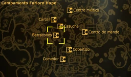 Barracones Forlorn Hope mapa local
