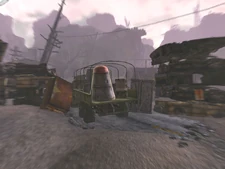 FNVLR Hopeville warhead1.jpg (129 КБ) Боеголовка на выходе из лагеря Меченых