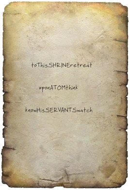 Note from Atom's shrine