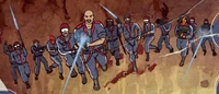 Membres de la Patrouille Puissance chargeant l'ennemi