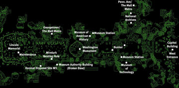 Fallout 3 DC transition map, A map of DC, east of the river…