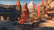 Bottle and Cappy statue in Nuka-Town USA