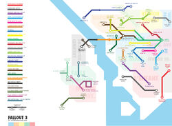 Fallout 3 complete Metro Map. Not designed by me, but i corrected a few  missing Tunnels. May this prevent you having to open 20 Wiki Pages at once!  100% Playthroughs will be