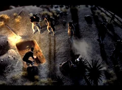 O cemitério, como aparece na sena de abertura do Fallout: New Vegas