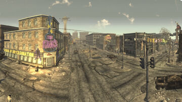 Want to get to new Vegas safely level 1? Just follow the blue line from  Sloan to Neils shack, then head north around the outer canyons to the NCR  shack to get