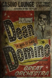 Pre-War poster promoting Dean Domino's performance.
