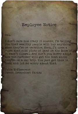 Dreamboat owner's note