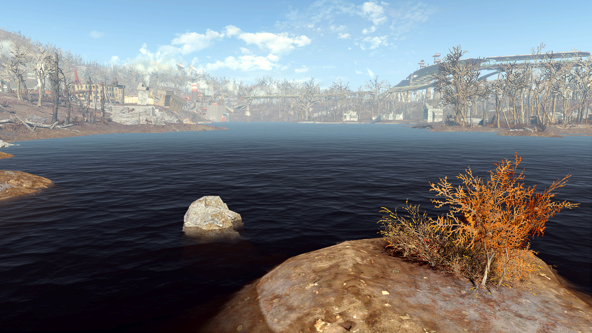 Fallout 4 Lake Cochituate. Светящееся озеро фоллаут 4. Fallout 4 озеро Кочитуате на карте. Резервуар Посейдона Fallout 4.