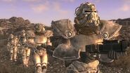 A group of Brotherhood of Steel soldiers in the Mojave Wasteland