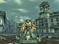 The four golden valkyries holding bowls, nearby the utility