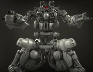 Sentry bot inner detail render frontal view