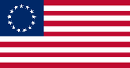 The "Betsy Ross" flag; adopted in 1777 and relinquished in 1795, in the real world.