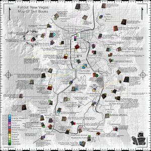 Map of skill books, with text