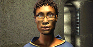 http://fallout.wikia.com/wiki/File:Fo2_JoanneLynnete_TheProblemIs.ogg "问题是所有局外人都想加入我们的社区，这根本不可行。我们无疑会陷入同样困扰外部的无政府状态。"